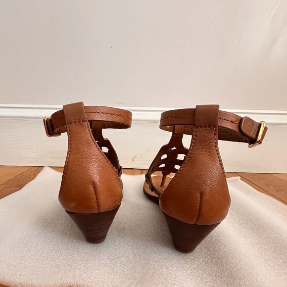 Tory Burch Brown Wedge Gladiator Sandals, Size 6 - Picture 2 of 5